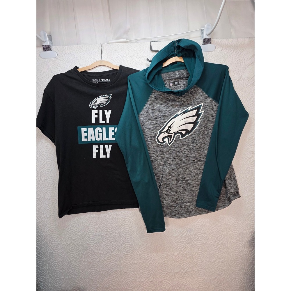 NFL Philadelphia Eagles Bundle Womens M-L Teal Black Good Fly Eagles Fly Hoodie